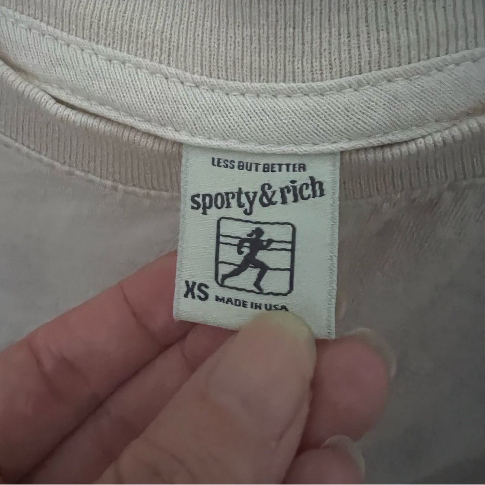 Sporty & Rich Minimalist Classic Tee Bone XS - Picture 7 of 8